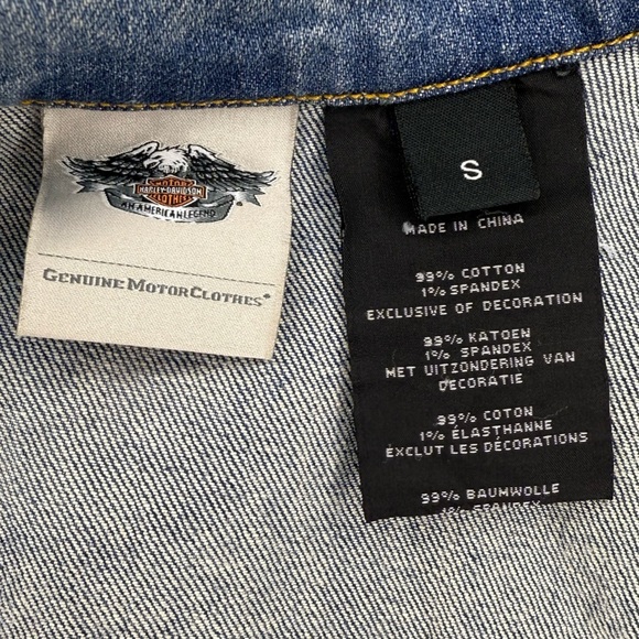 Harley-Davidson Distressed Denim Vest – Size S - Picture 11 of 16